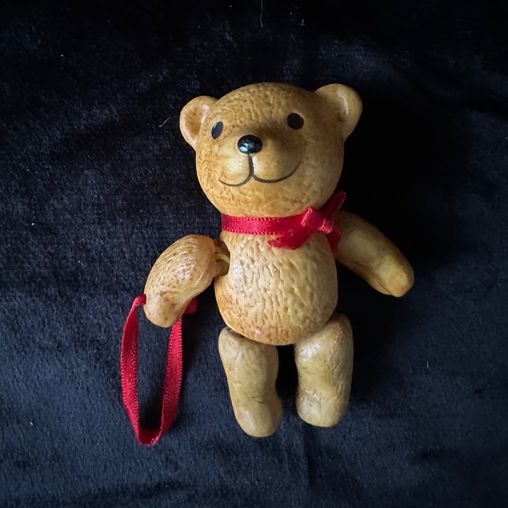 Dept 56 vintage porcelain bear ornament 4” x 2”